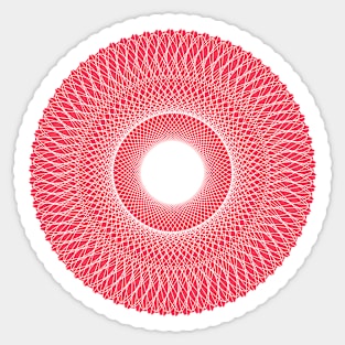 Red Psychadelic Geometrical Shape Sticker